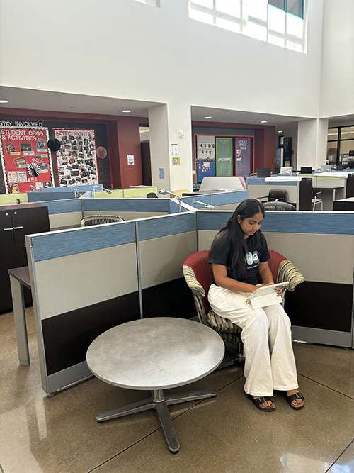 student sitting and studying